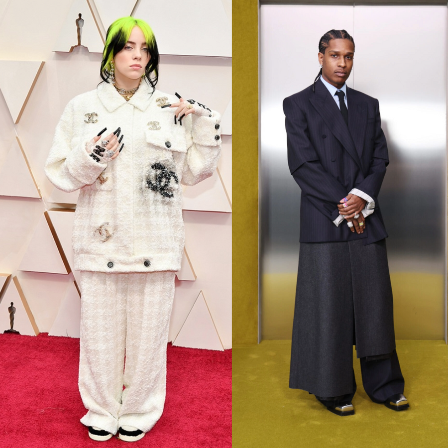 ASAP Rocky in Gucci suit and Billie Eilish in Chanel suit
