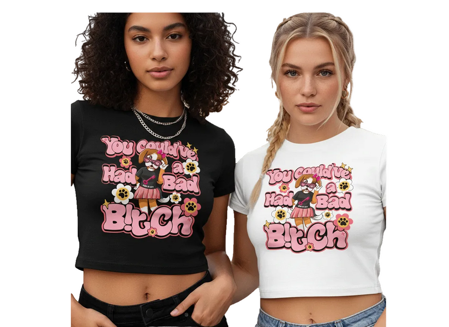 Young women wearing the RiRi Limited Edition Graphic Tee in an urban streetwear setting.