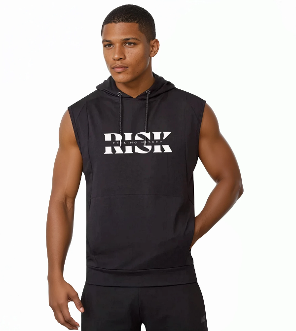 Feeling Riskey Sleeveless Kangaroo Pocket Hoodie
