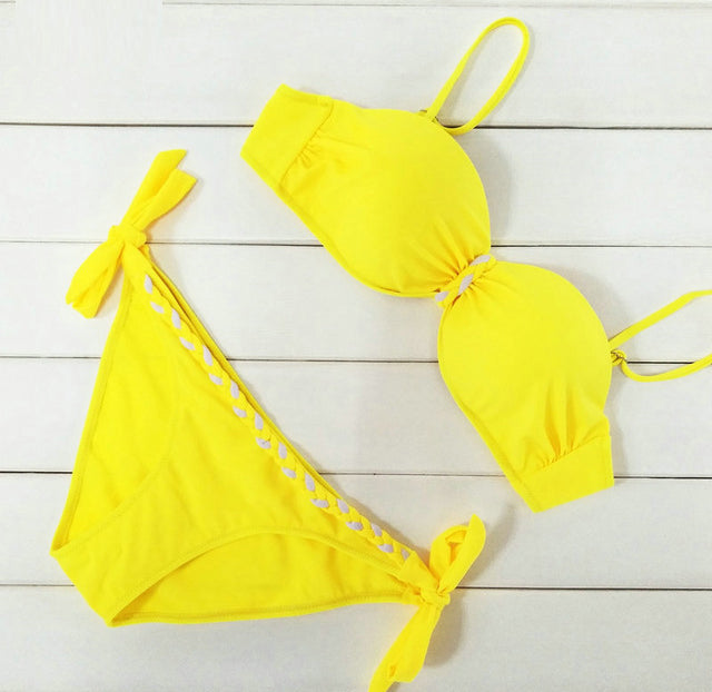 Womens Keytone Yellow Swim Suit - Riskiskey