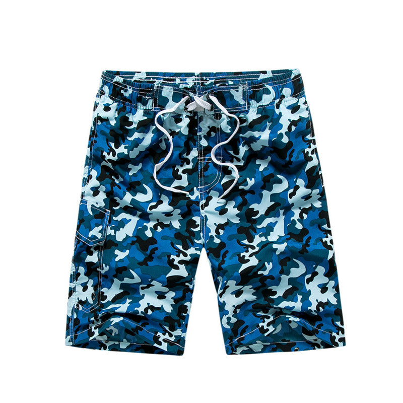 Blue Camo Beach Shorts - Riskiskey
