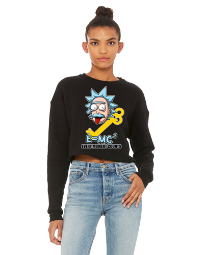 Every Moment Counts E=MC Squared Collection Cropped Women's Sweatshirt - Riskiskey