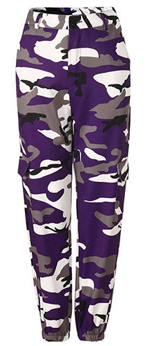 Purple Camo Jogger Pants for women - Riskiskey