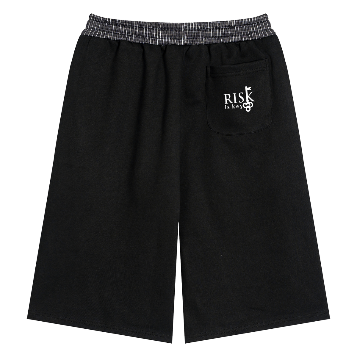 Risktaker Unisex Plaid Waistband Shorts – Oversized Streetwear Casual Shorts