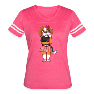 RiRi the Beagle Mascot T-shirts striped sleeve - Riskiskey - Riskiskey
