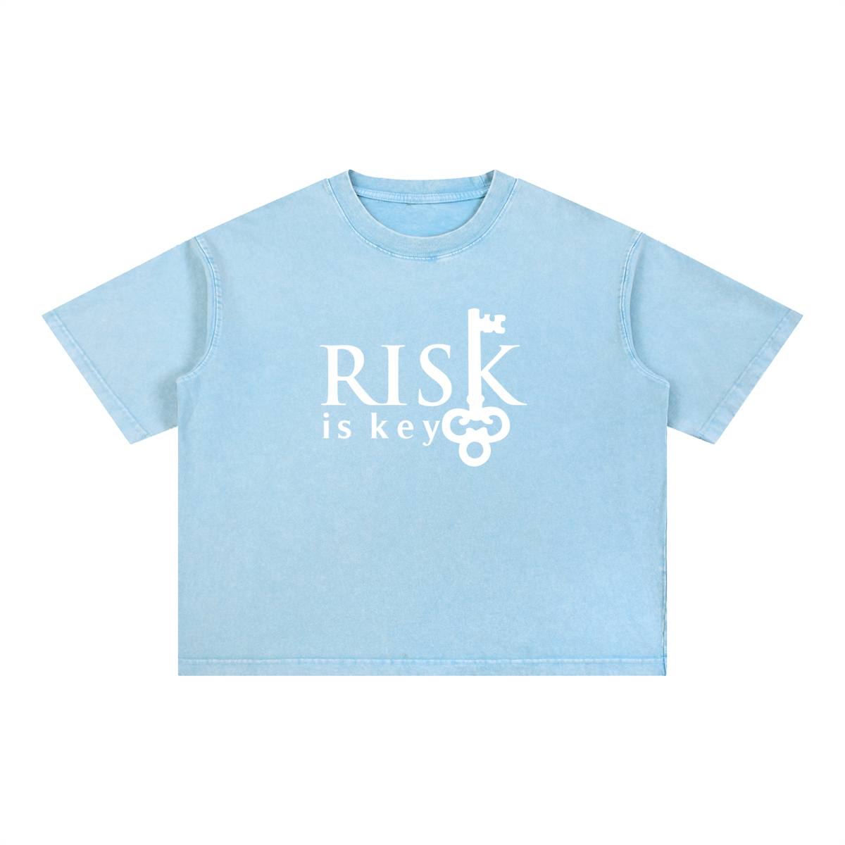 Risk Is Key Mineral Wash Tee - Boxy Oversized Streetwear T-Shirt