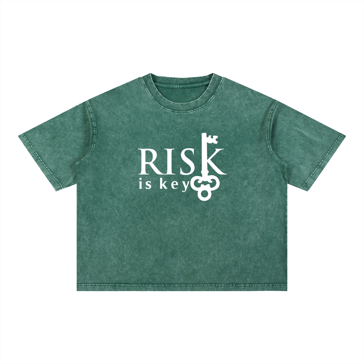 Risk Is Key Mineral Wash Tee - Boxy Oversized Streetwear T-Shirt