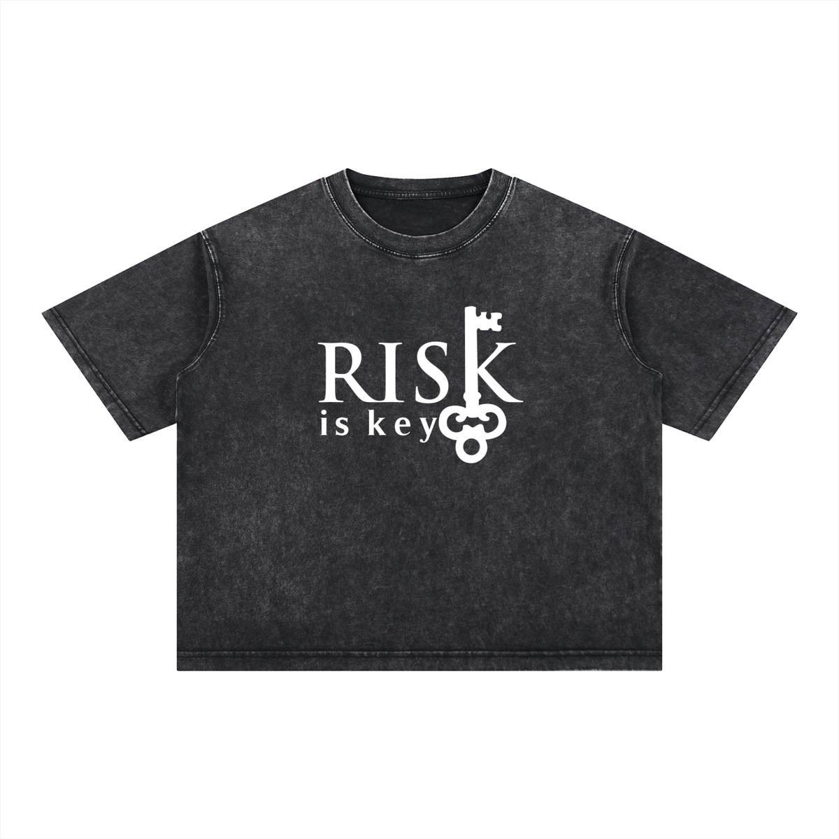 Risk Is Key Mineral Wash Tee - Boxy Oversized Streetwear T-Shirt
