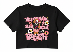 Bad B!tch Energy Tee in Black - Limited Edition RiRi the Beagle Graphic T-shirt for Women.