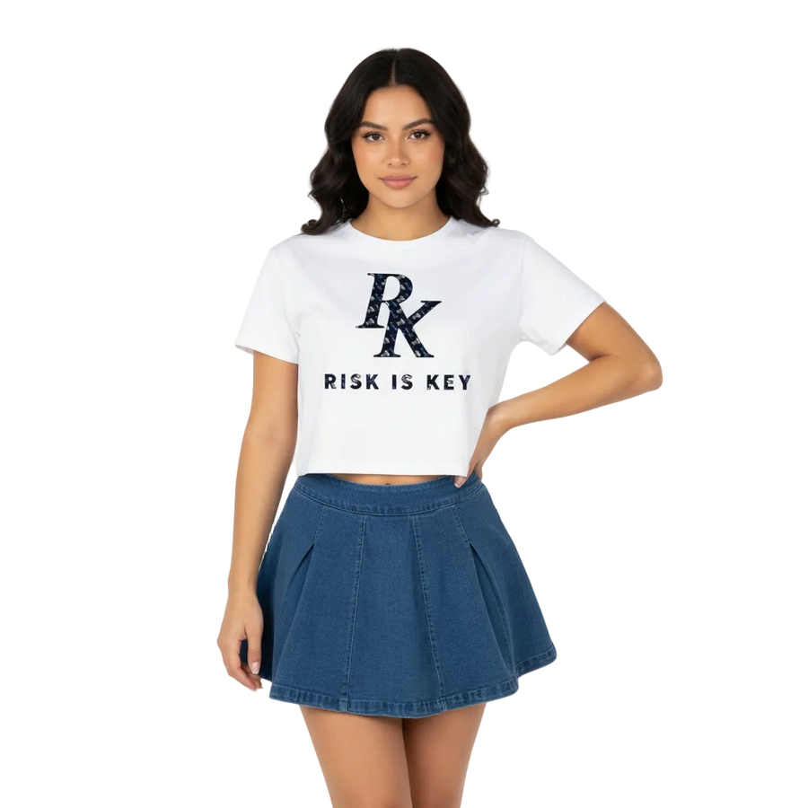 Blue Hype Pleated Denim Skort on model