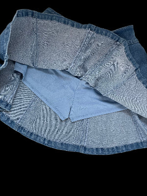 Blue Hype Pleated Skort: denim skort with pleats 