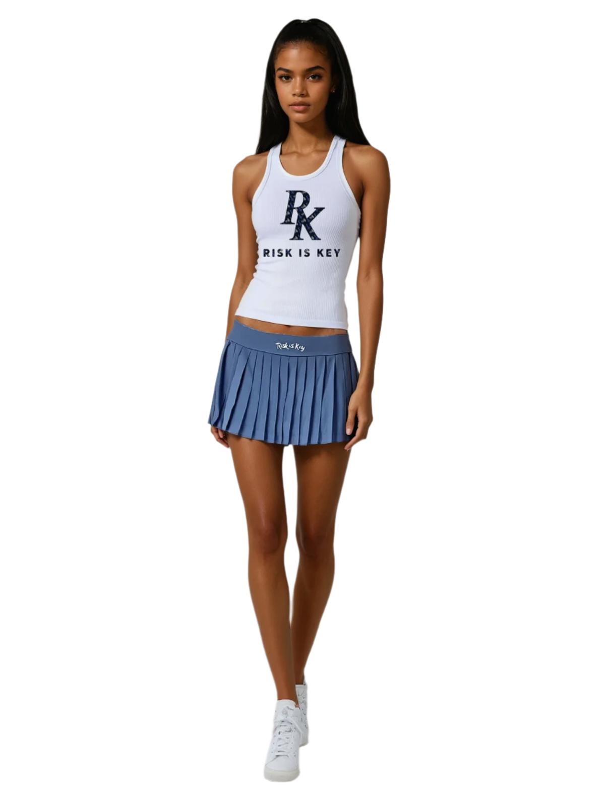 Flip Your Script High-Waisted Pleated Women's Skirt in baby blue