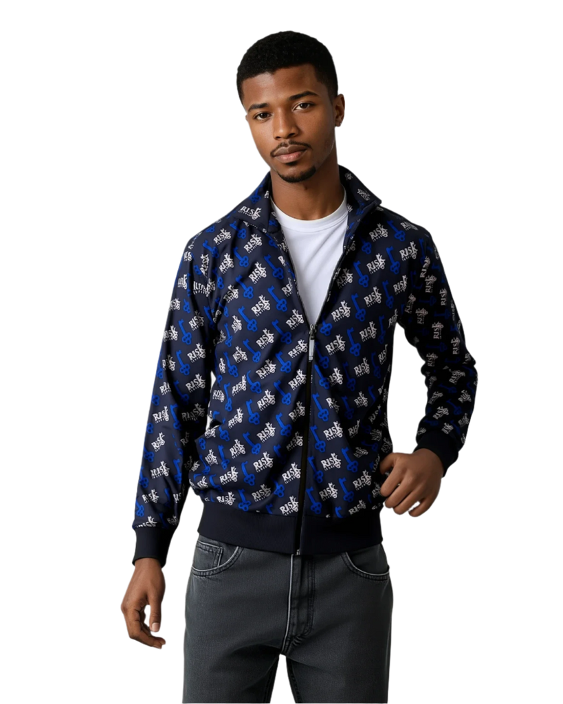 KeyFlow Full Zip Hoodie with All Over Logo - Riskiskey