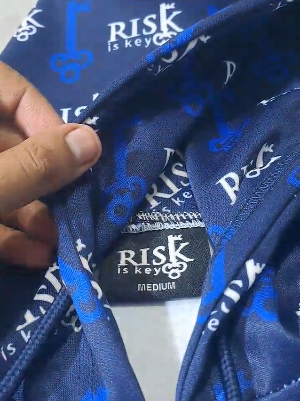 KeyFlow Full Zip Hoodie with All Over Logo - Riskiskey