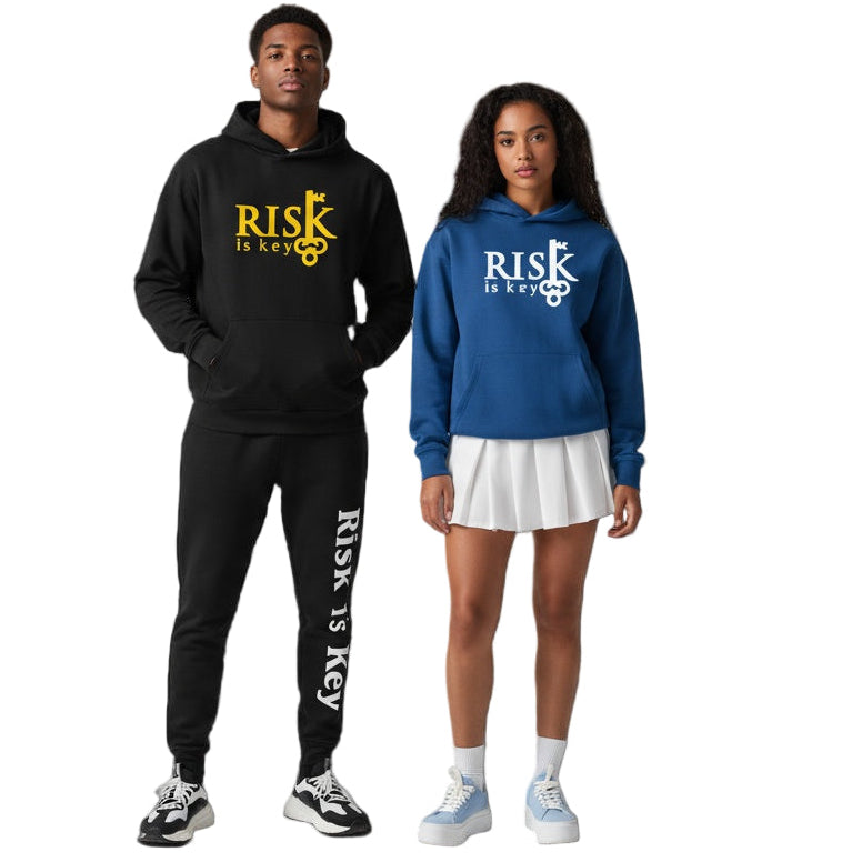 Risk is Key Signature Hoodies and Pullovers on couple