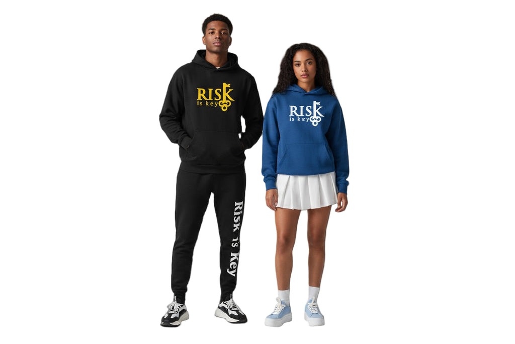 Risk is Key Signature Hoodies and Pullovers on couple