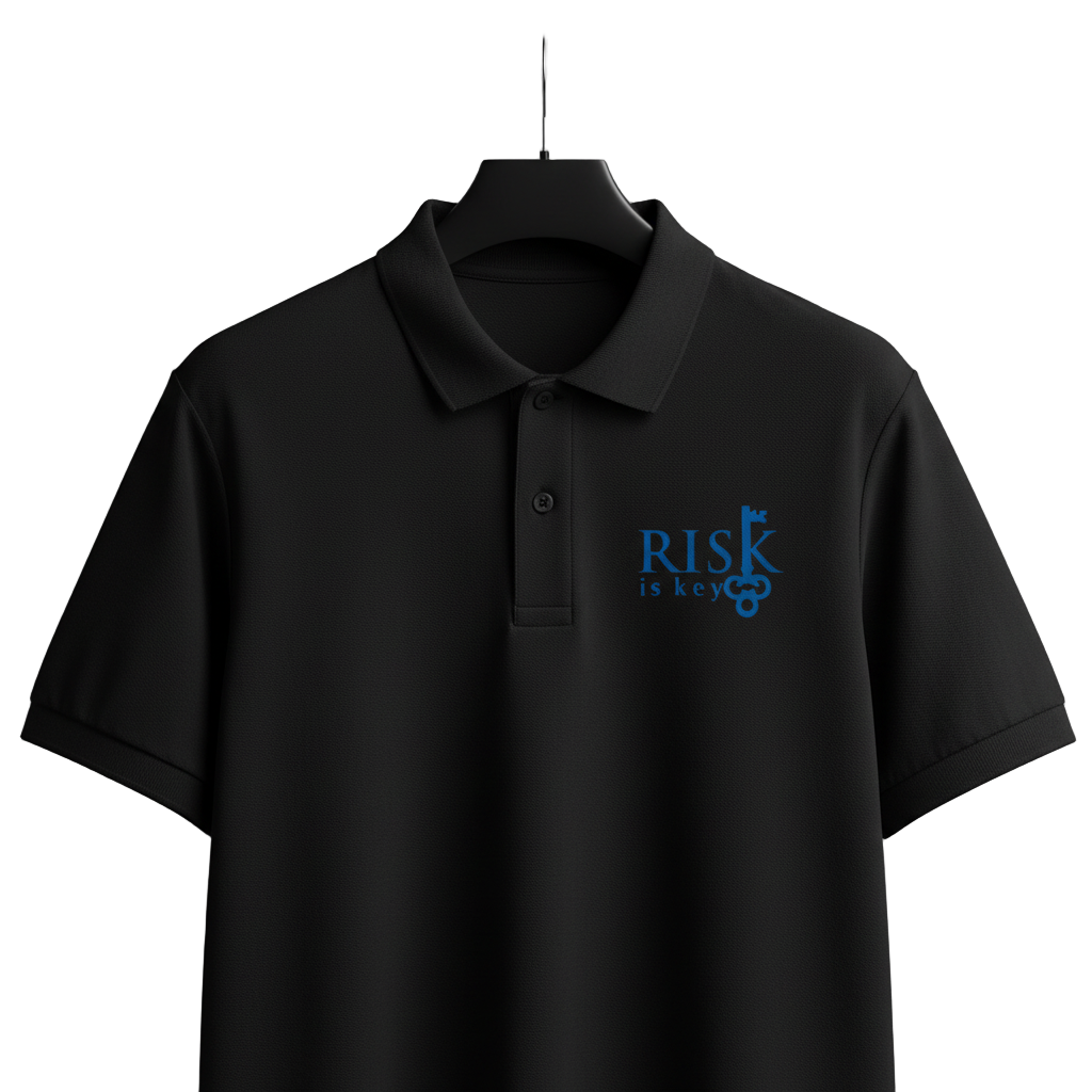 Riskiskey Men's Signature Logo Polo in black