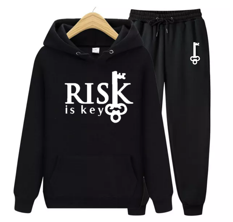 Signature Logo Unisex Matching Jogging Suit - Riskiskey in black