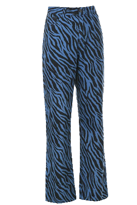 Unleash Your Stripes: Zebra Print Denim Pants - Riskiskey