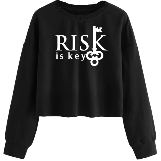 Women's Cropped Pull Over Sweatshirt - Riskiskey