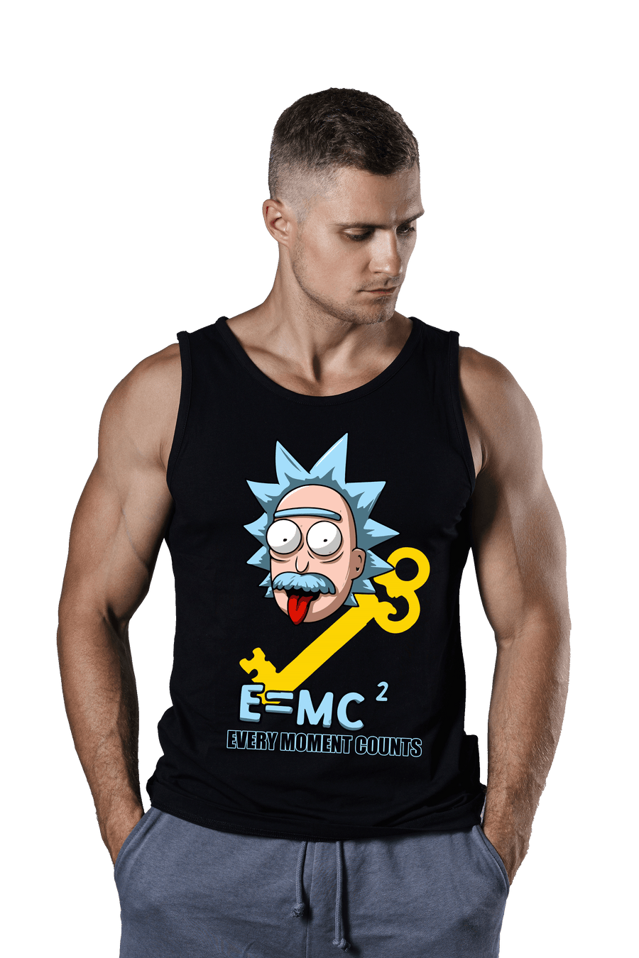Mens Tank Tops with Every Moment Counts Graphic - Riskiskey