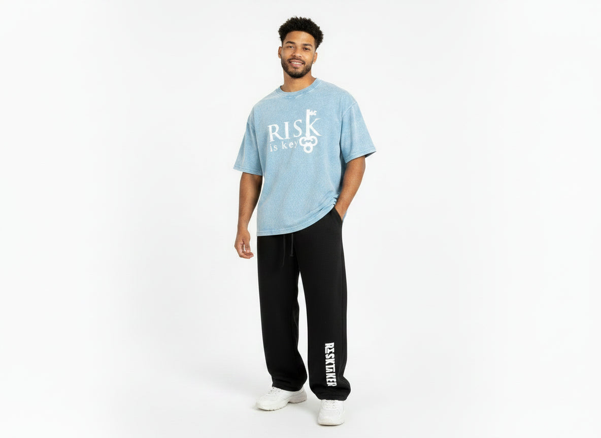 Risk Is Key Mineral Wash Tee - Boxy Oversized Streetwear T-Shirt