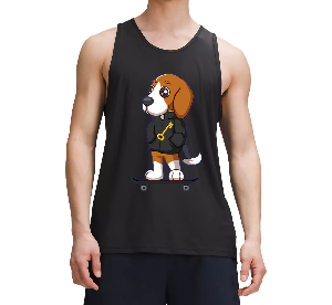 Rik the Beagle Mens Tank Top T-shirt - Skateventures - Riskiskey