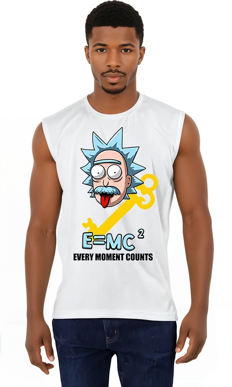 Mens Sleeveless Muscle Tees with Every Moment Counts Graphic