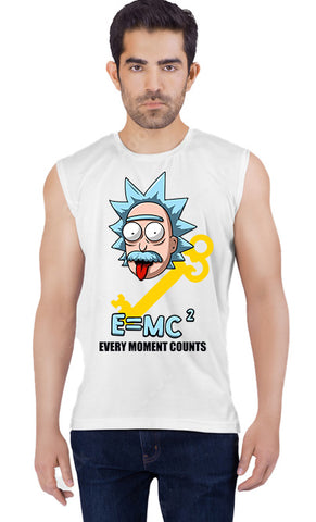 Mens Sleeveless Muscle Tees with Every Moment Counts Graphic