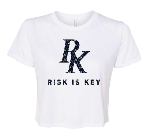 Riskiskey Women's Short Sleeve Cropped Tops | Monogram Interlocked Logo - Riskiskey