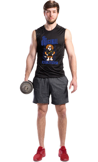 Mens Sleeveless Muscle Tees with RIK The Beagle Origins Collection - Riskiskey