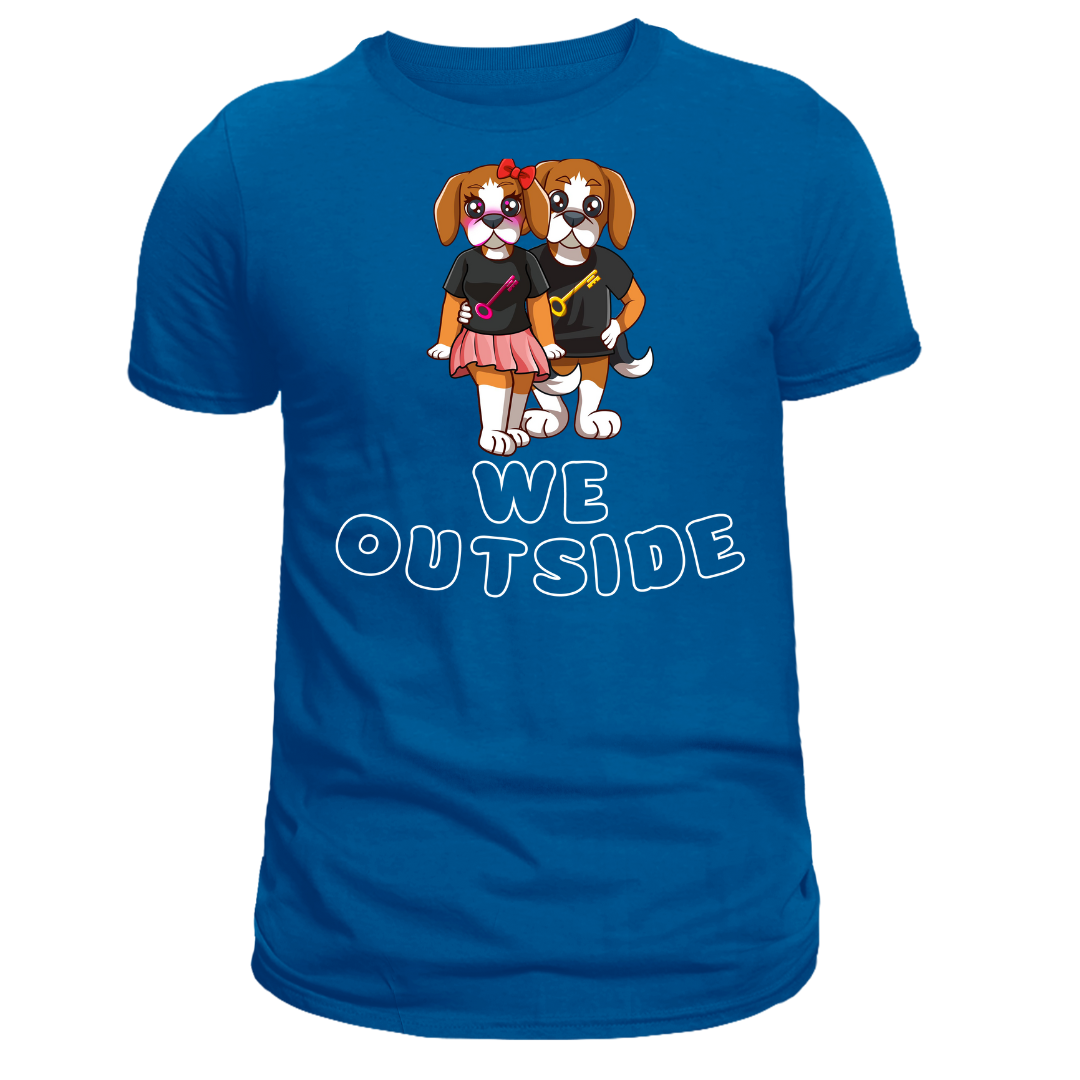 Rik & RiRi the Beagle Mascots Tees - We Outside slogan - Riskiskey