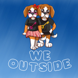 Rik & RiRi the Beagle Mascots Tees - We Outside slogan
