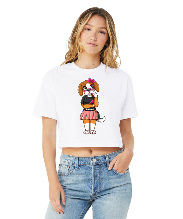 Riskiskey RiRi the Beagle Mascot - Women's Crop Tops - Riskiskey