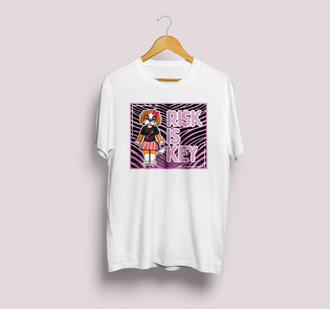 Zebra Print (Purple) RiRi the Beagle Mascot Unisex T-shirt