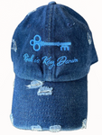 Distressed Denim Dad Hats - Risk is Key Denim Collection