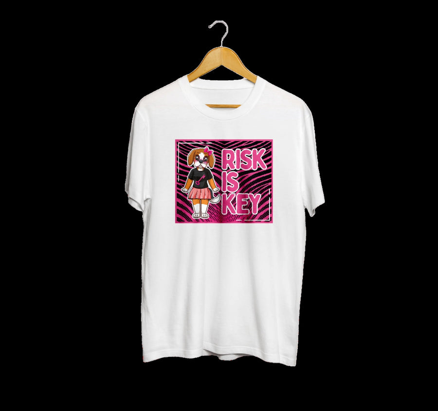 Pink Zebra Print Tee - RiRi the Beagle Mascot Shirt | Stylish Dog - Riskiskey