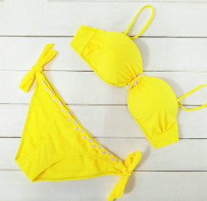 Womens Keytone Yellow Swim Suit - Riskiskey
