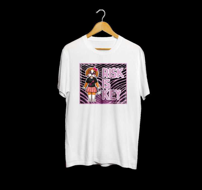 Zebra Print RiRi the Beagle Mascot T-Shirts | Purple Design - Riskiskey