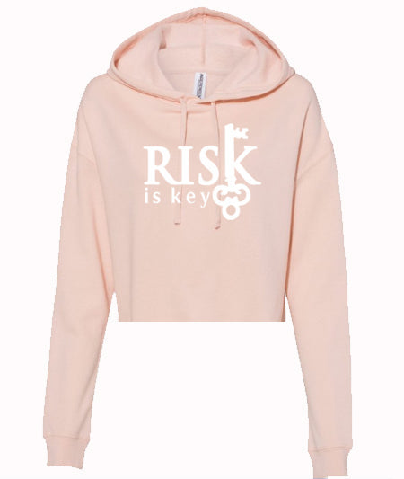 Signature Logo Women's Drawstring Cropped Hoodie - Riskiskey