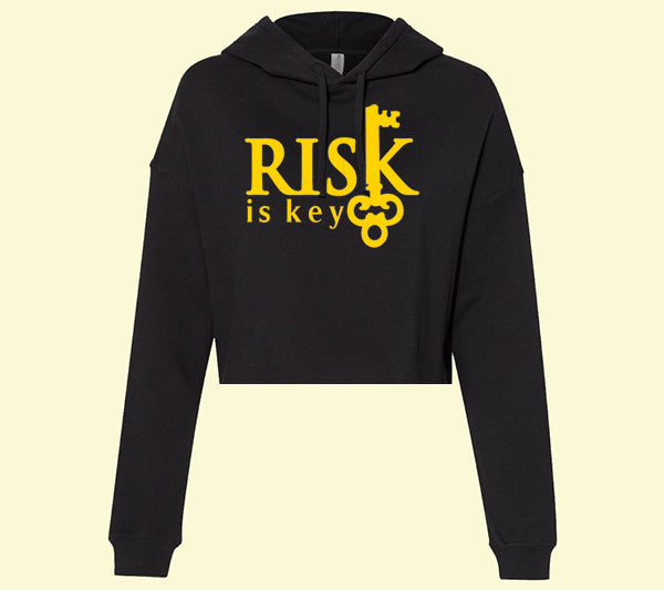 Signature Logo Women's Drawstring Cropped Hoodie - Riskiskey