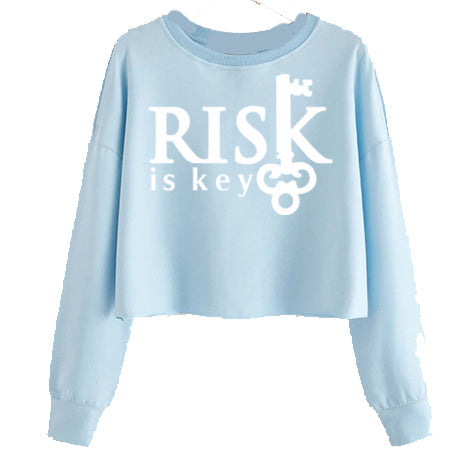 Women's Cropped Pull Over Sweatshirt - Riskiskey