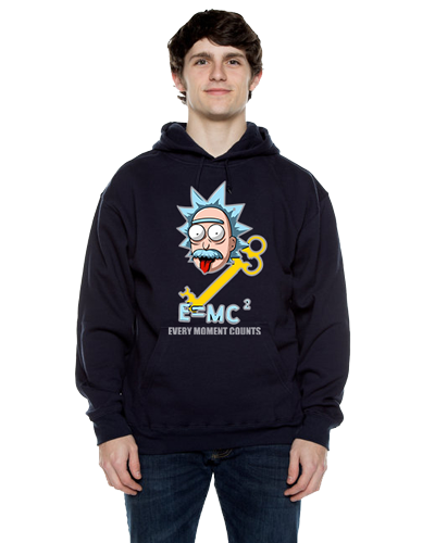Every Moment Counts E=MC2 Collection Hoody Black on male model