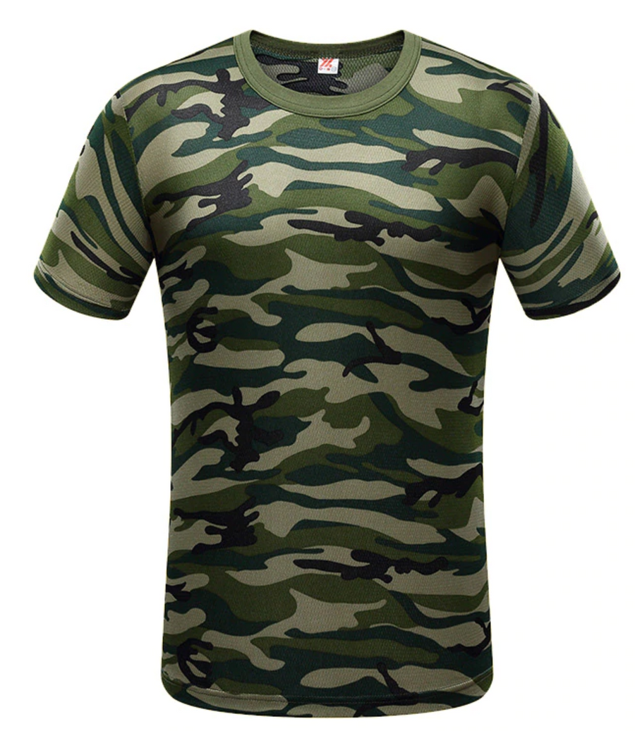 Mens Green Camo Short Sleeve Shirt - Riskiskey
