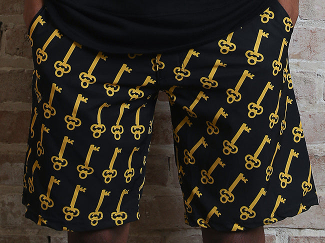 Risk is Key Men's Keytone Knee Length Shorts with key logo - Riskiskey