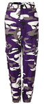 Purple Camo Jogger Pants for women
