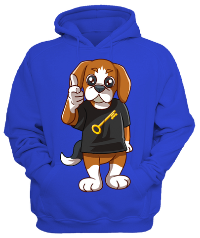 Rik the beagle mascot hoodie - unisex in blue