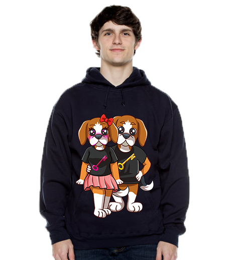 Rik & RiRi the Beagle Mascot Unisex Hoodie - Riskiskey