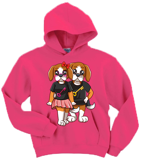 Rik & RiRi the Beagle Mascot Unisex Hoodie - Riskiskey