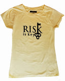 Women's Signature Risk is Key Logo  Short Sleeve Tee in yellow
